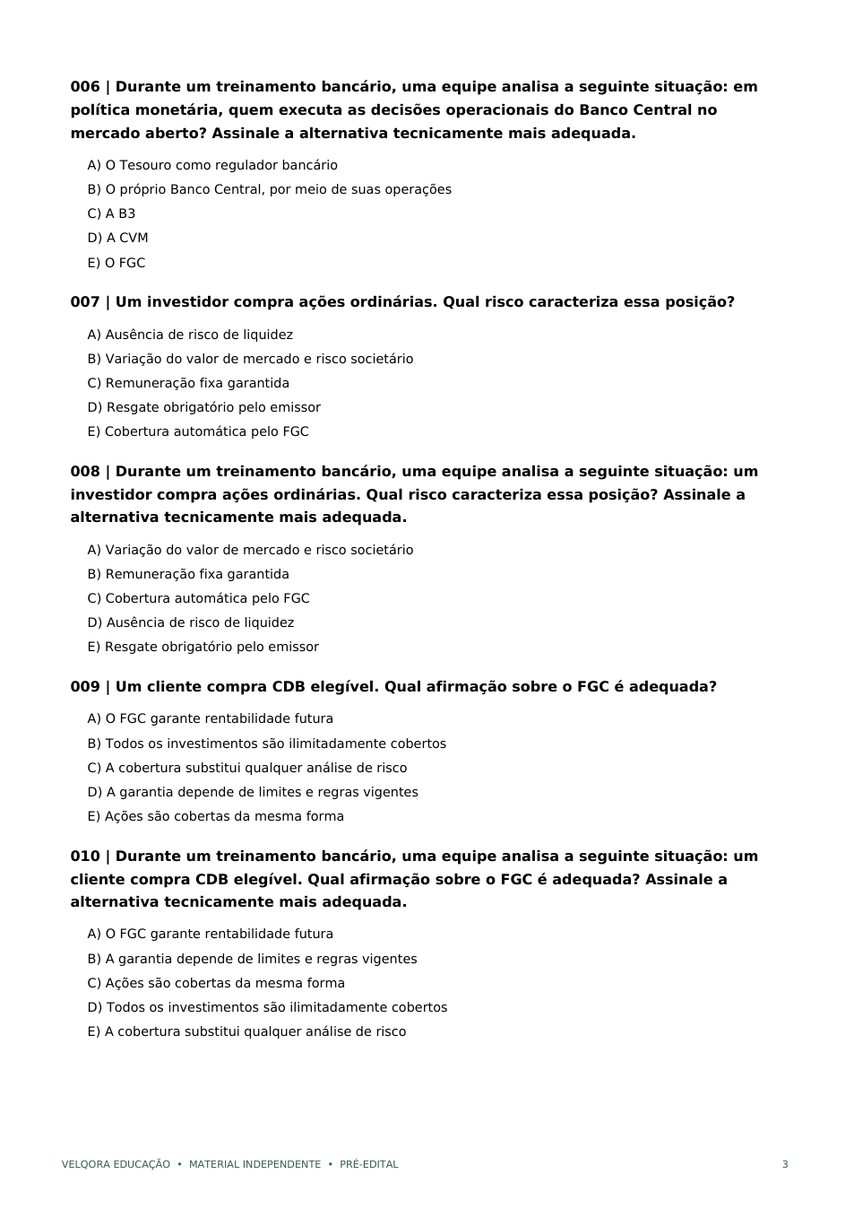 Página real do caderno de Conhecimentos Bancários