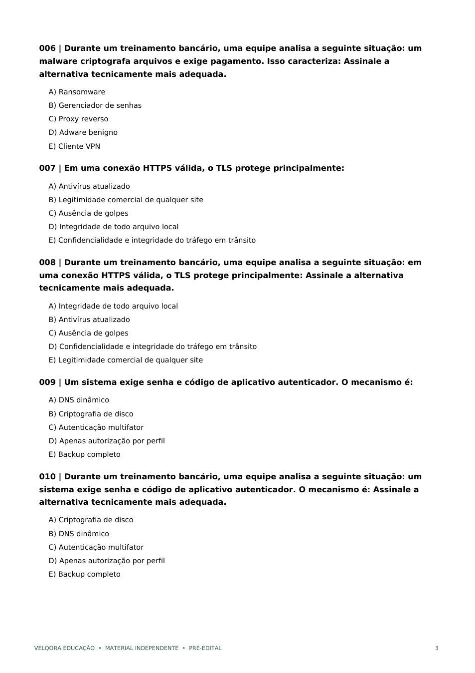 Página real do PDF de Informática com questões do material